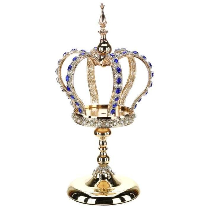 Jeweled Royal Crown Pedestal – 18 Inches
