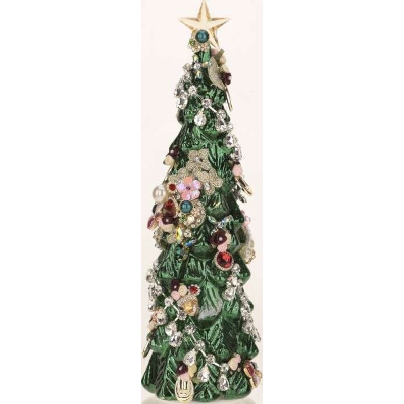 Jeweled Christmas Tree Green 13.5″ – FREE SHIPPING
