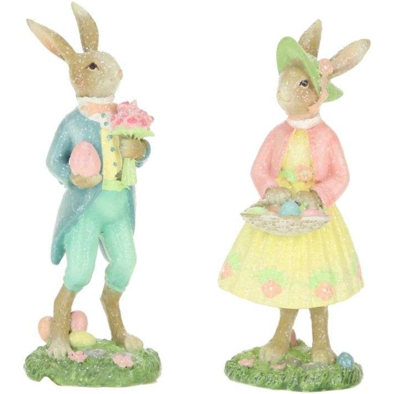 Rabbit Easter Morning,  – 5 Inches, Set of 2