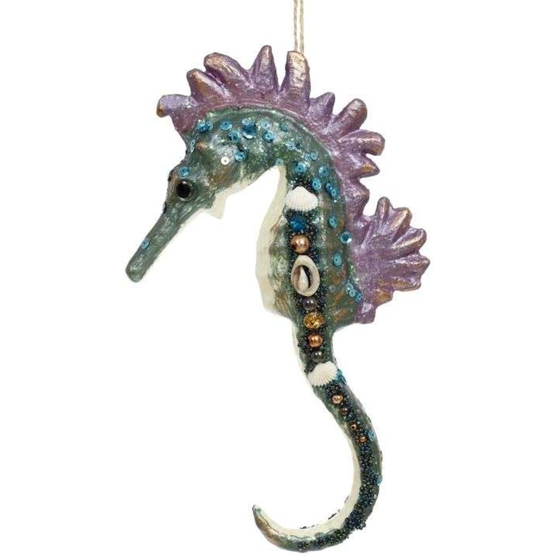 Glittered Seahorse Ornament – 11 Inches, Set of 6