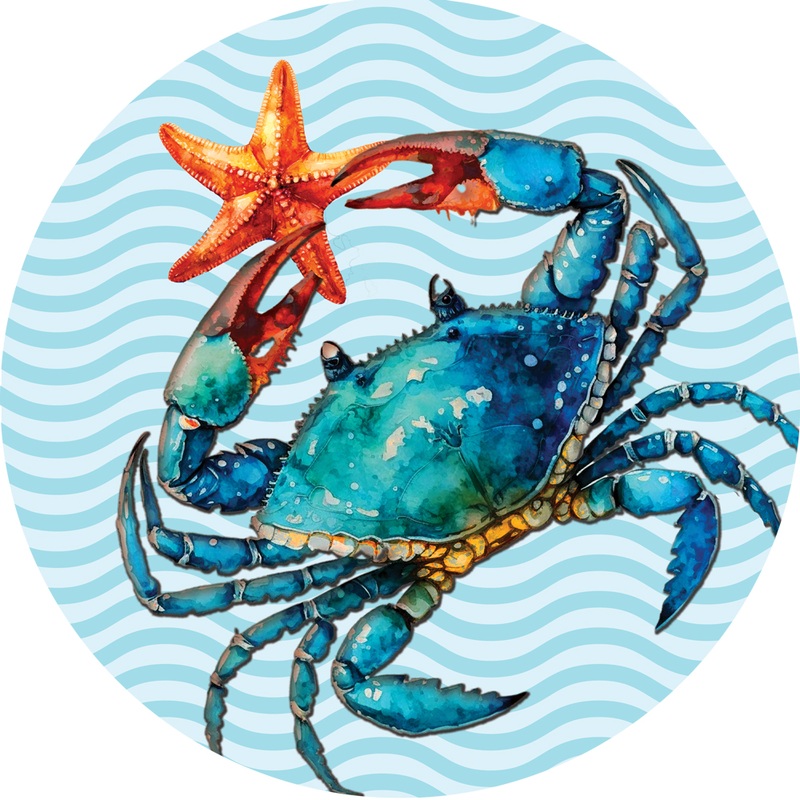 Blue Crab and Anchor-Suncatcher