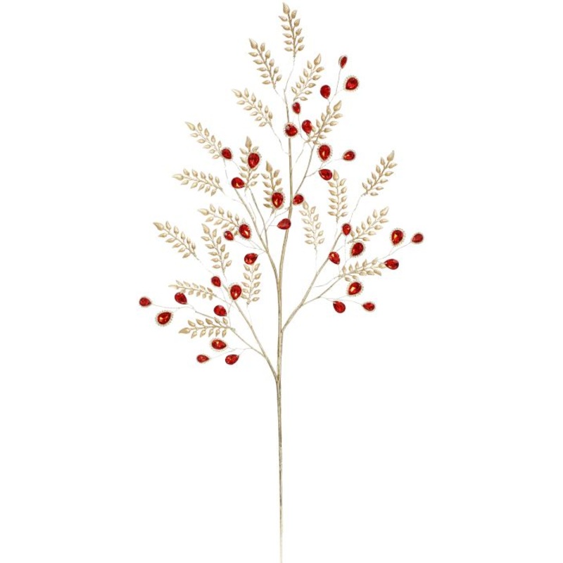 Leaf Ruby Teardrop Spray – 32 Inches, Set of 6