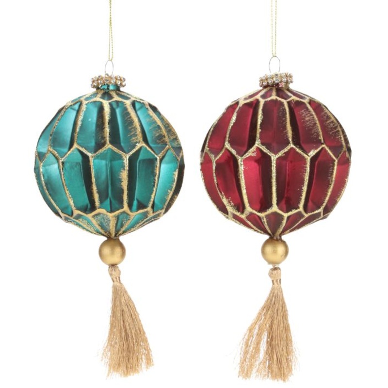 Lantern Relief Ball Ornament, Assortment of 2 – 5 Inches
