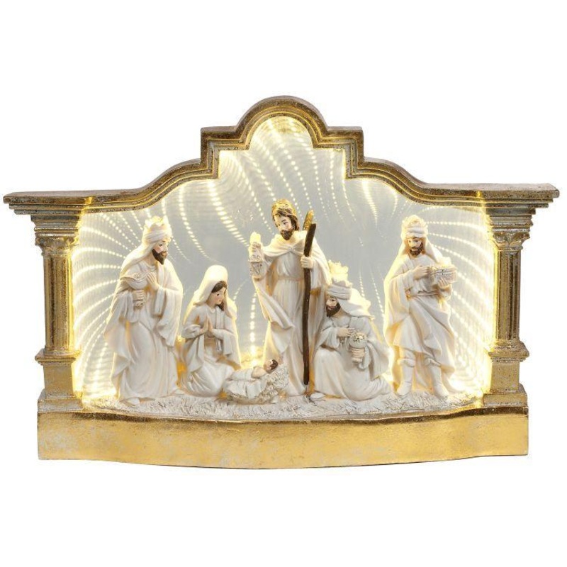 Nativity Scene with Led – 15 x 9.5 Inches