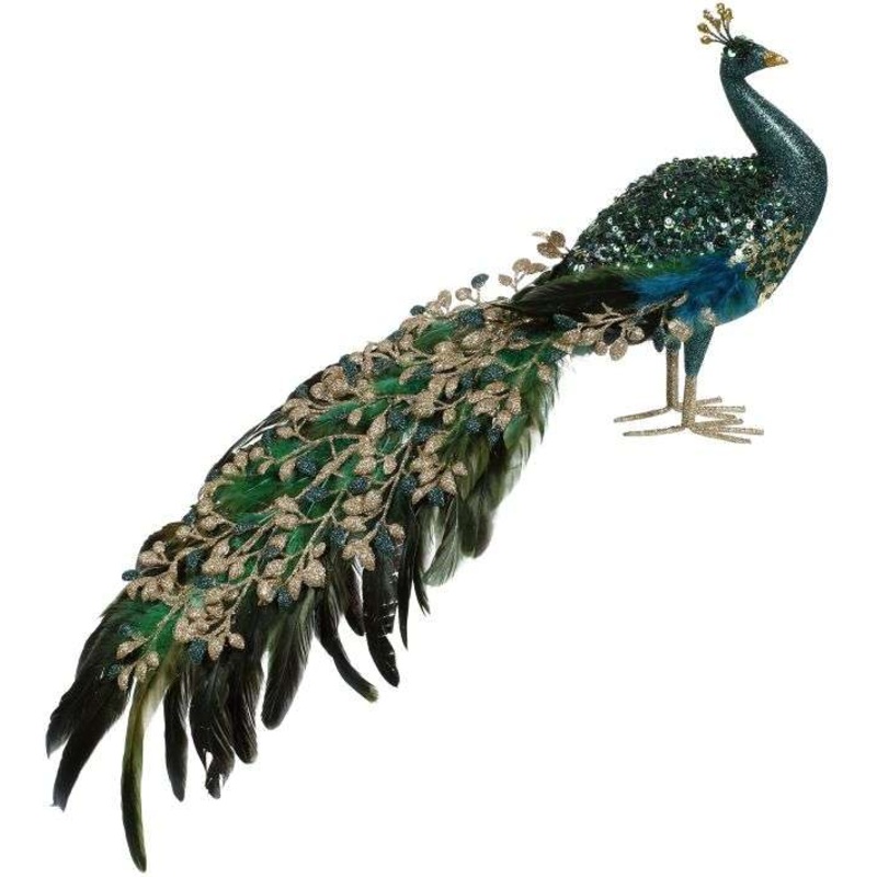 11″ ELEGANT FANNED TAIL PEACOCK