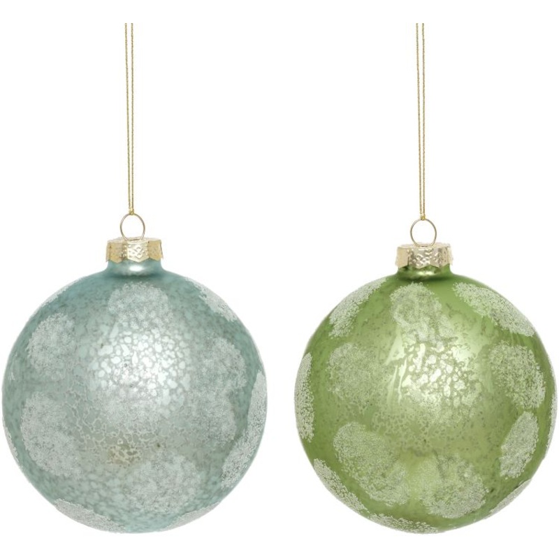 Frosted Ball Ornament, Assortment of 2 – 4 Inches, Set of 6