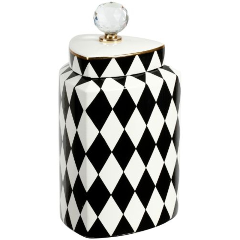 Harlequin Jar with Lid, Medium -11 Inches