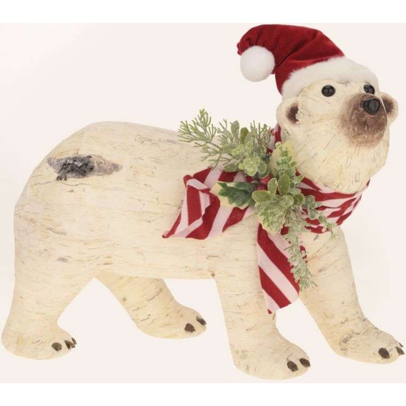 BEAR WITH PEPPERMINT BOW