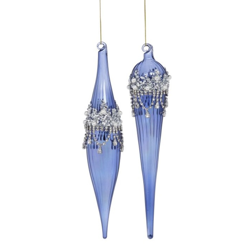 Vintage Jewel Ornament, Assortment of 2 – 10 Inches