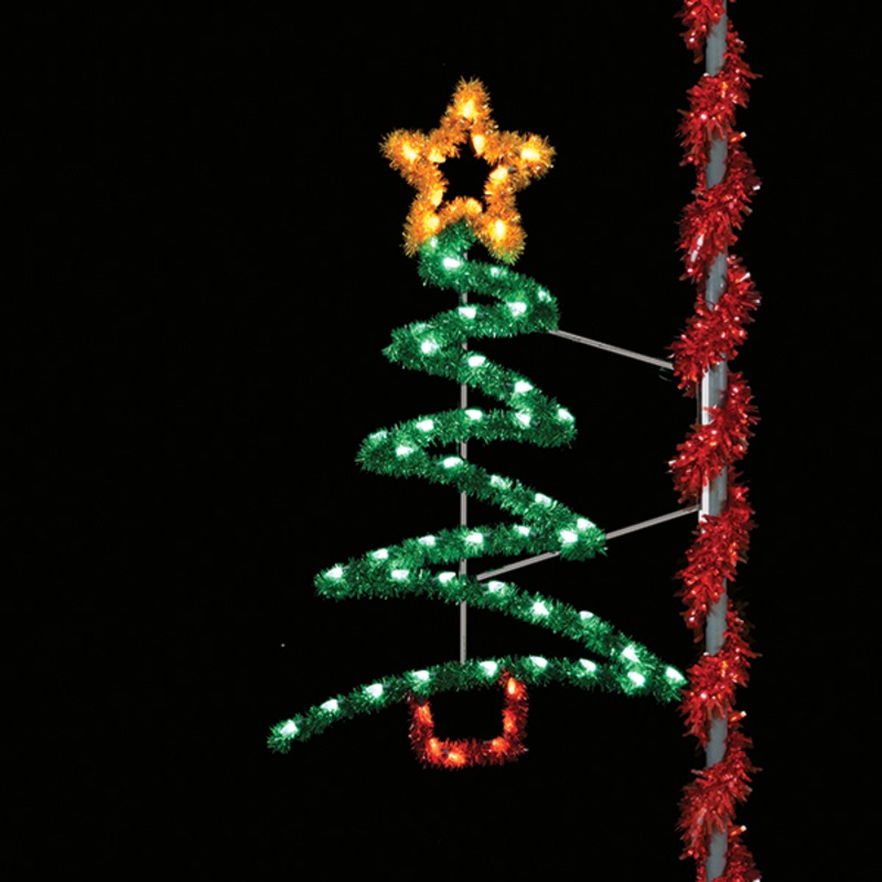 Sparkling Zig Zag Tree Pole Mount Display