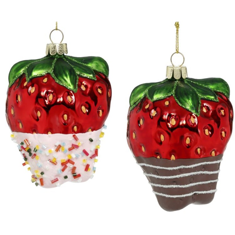 Sweet Strawberry Ornament, Set of 6 – 4 Inches