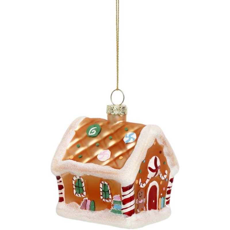 Ginger Bread House Ornament – 4 Inches, Set of 12