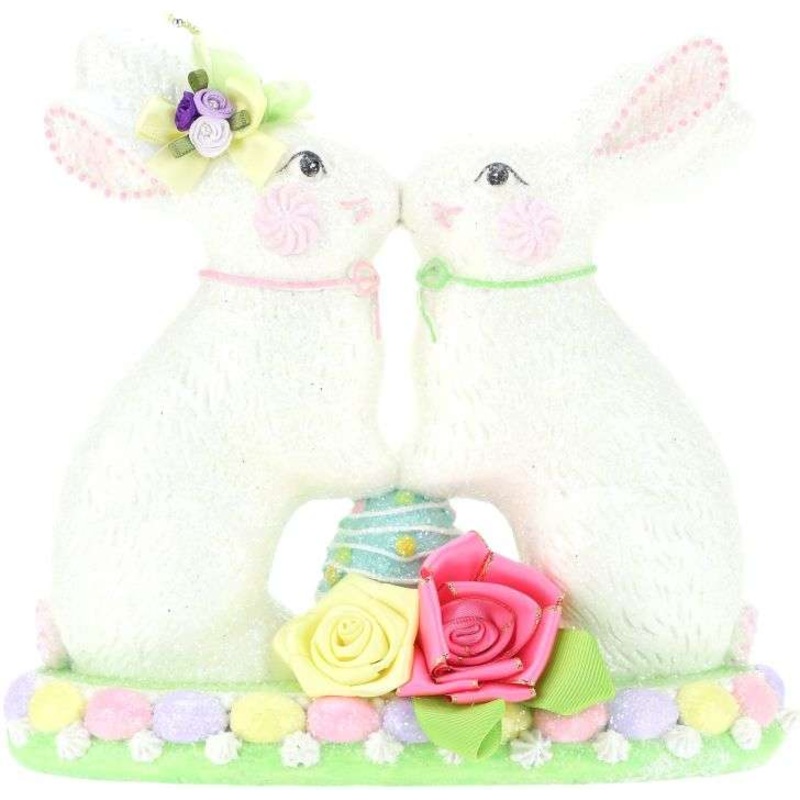 Jeweled Rabbit Couple 8″ – FREE SHIPPING