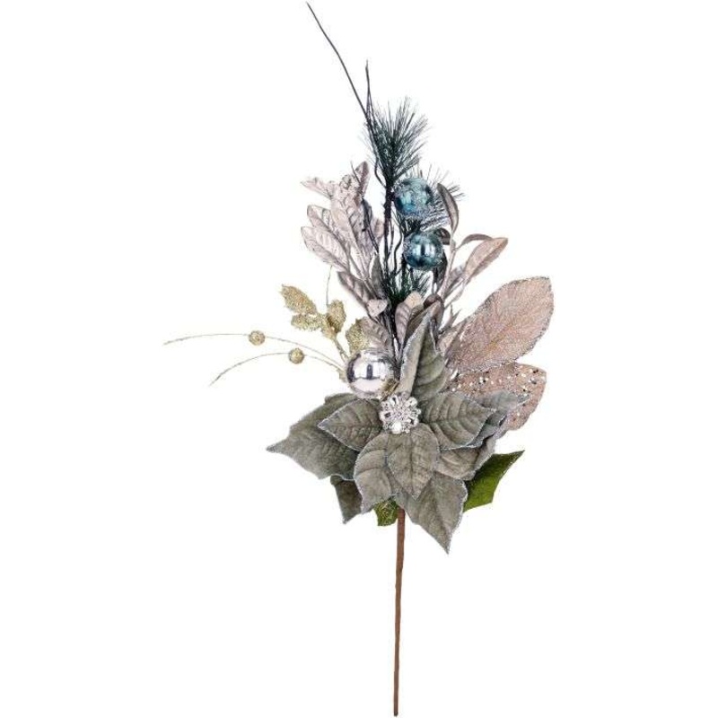 Mulit Jeweled Poinsettia Spray – 28 Inches, Set of 6