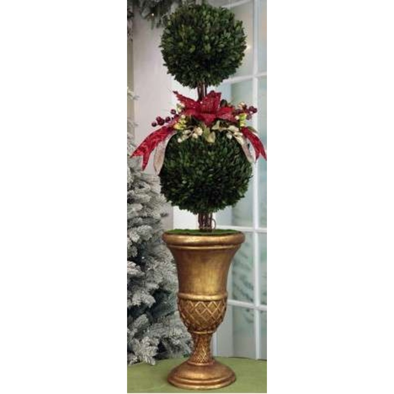 **SIGNED** Tall Double Boxwood Topiary, Mark Roberts