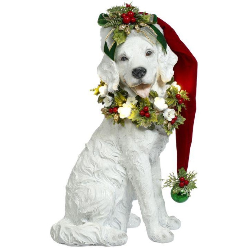 Christmas Dog with LED – 18.5 Inches 64-55895, Mark Roberts