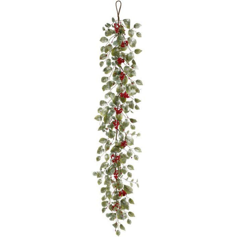 Holiday Leaf Berry Garland – 5 Feet