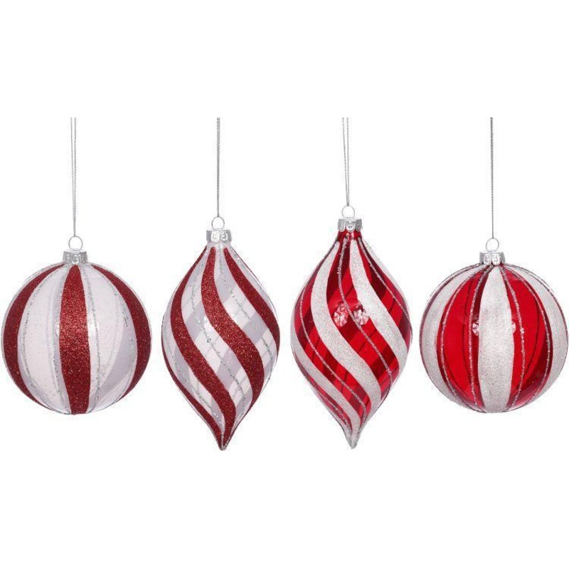 Peppermint Ornament, Assortment of 4 – 4 Inches