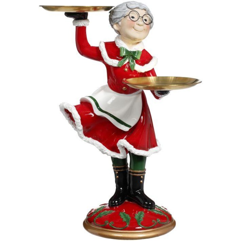 Joyful Mrs.Claus with Tray – 24 Inches