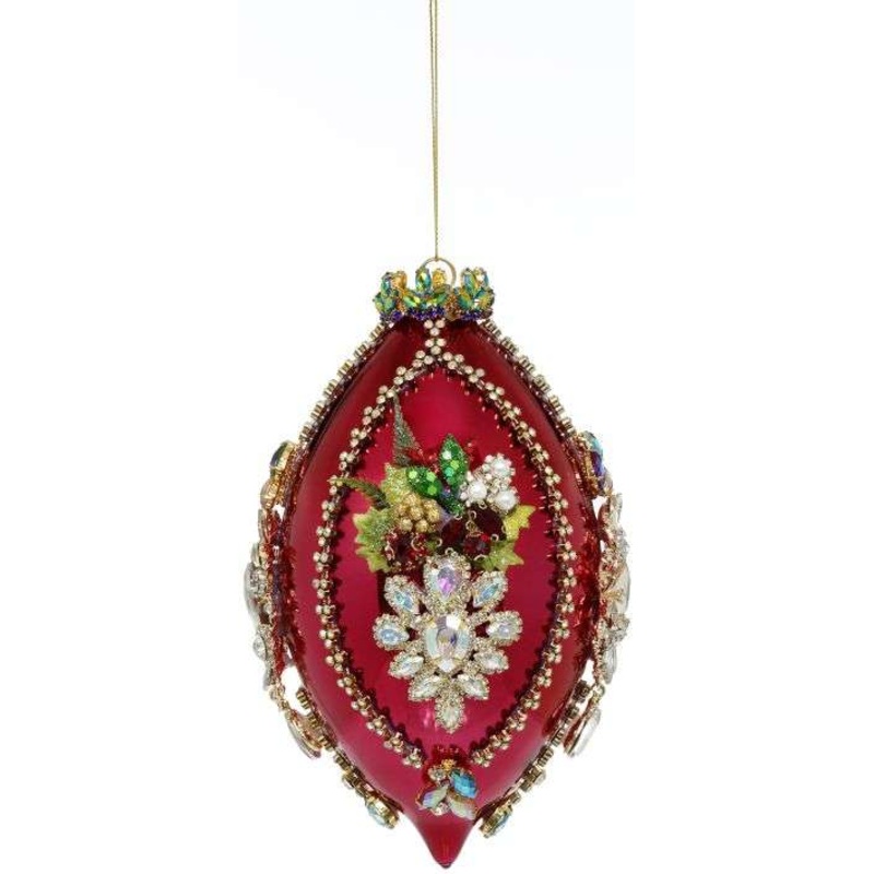 King’s Jewel Finial Ornament, Raspberry Shiny – 8 Inches, 36-45986, Mark Roberts