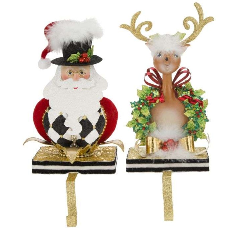 Santa and Deer Stockingholder, Set of 2 -11 to 12 Inches