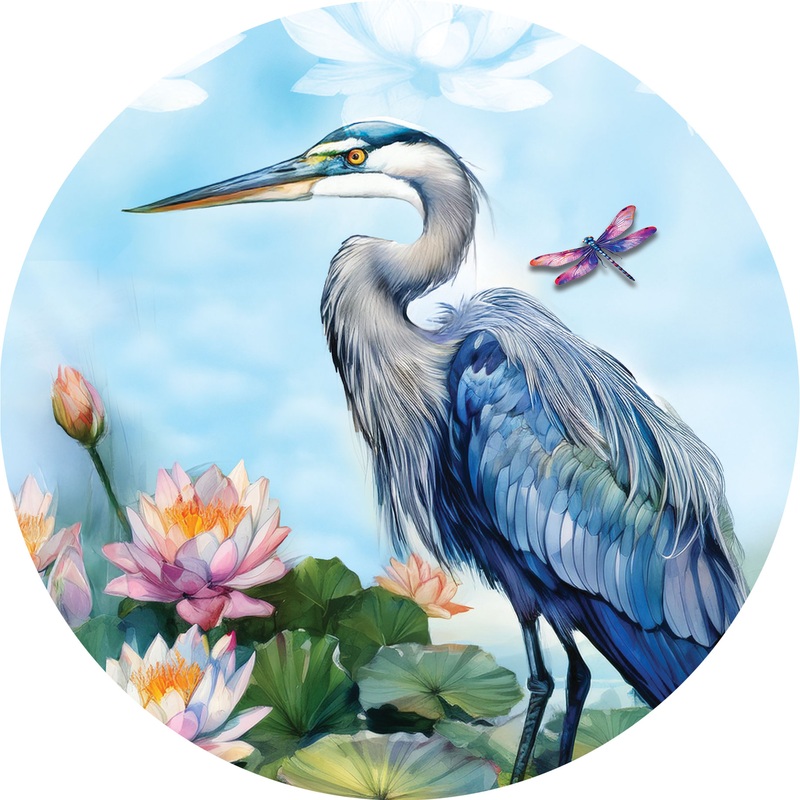Heron and Lilies-Suncatcher