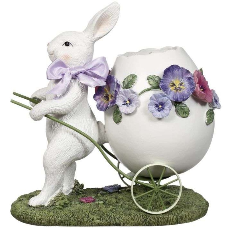 Bunny with Egg Carriage – 9.5 Inches