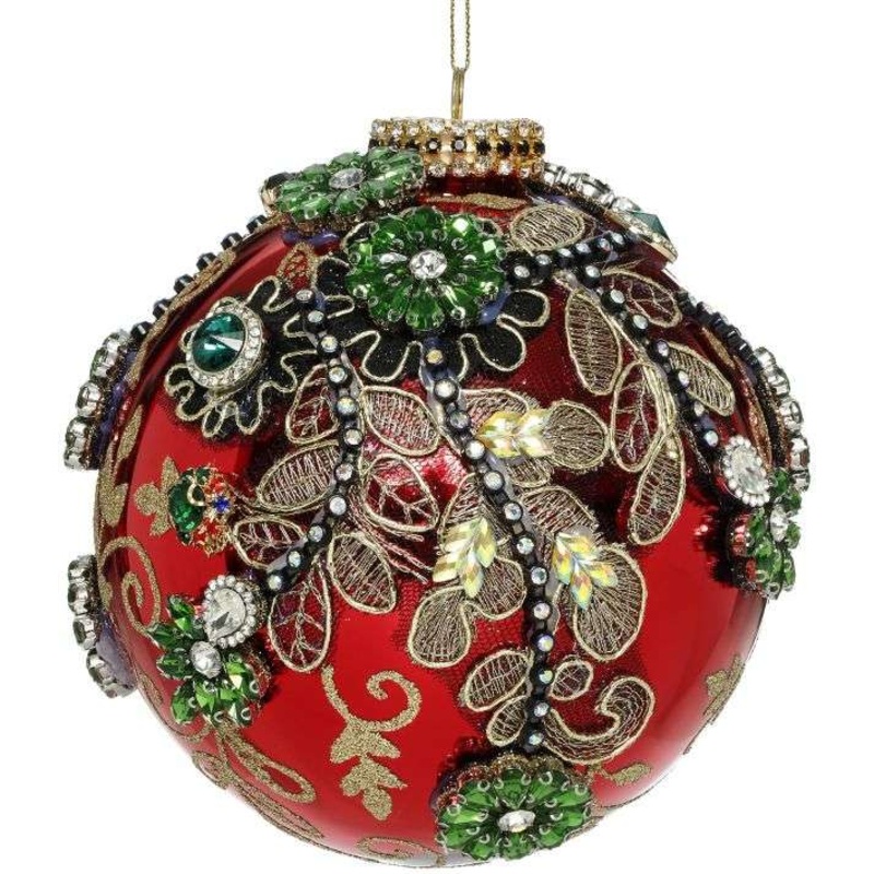 King’s Jewels Ball Ornament Red 5 Inches – FREE SHIPPING
