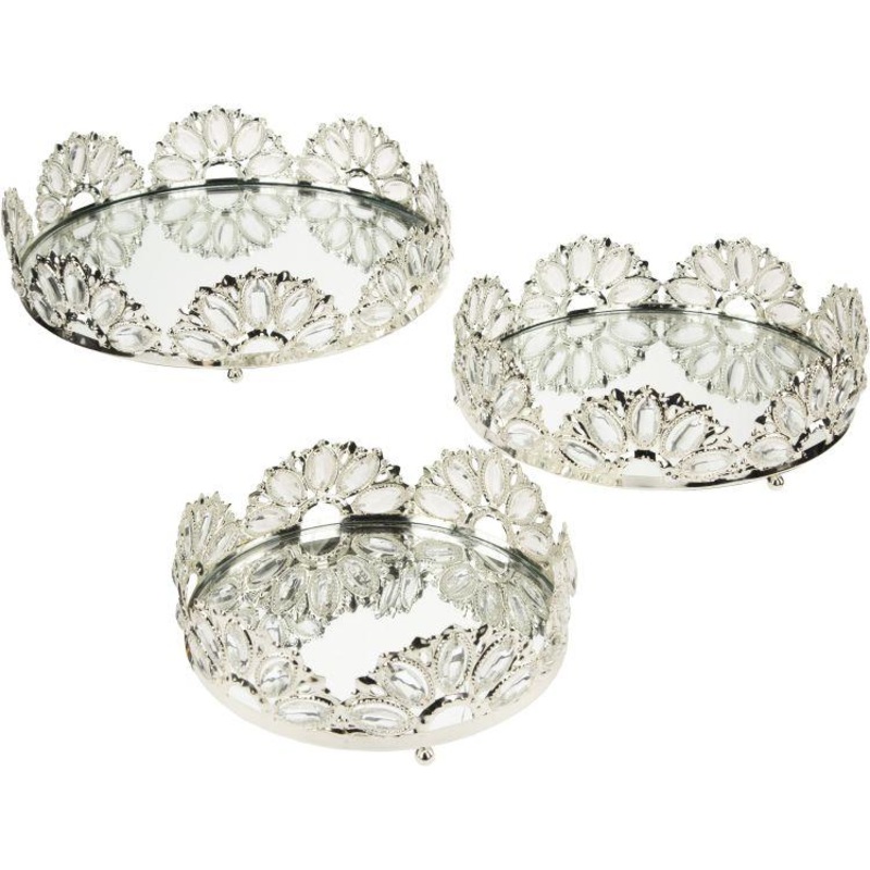 Florentine Floral Tray- 10-14 Inches, Set of 3