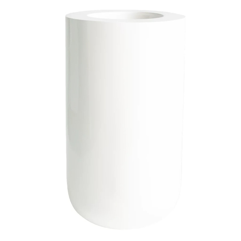 Gloss White Fibreglass Pill Shaped Planter Pot 90cm | Silk by Design