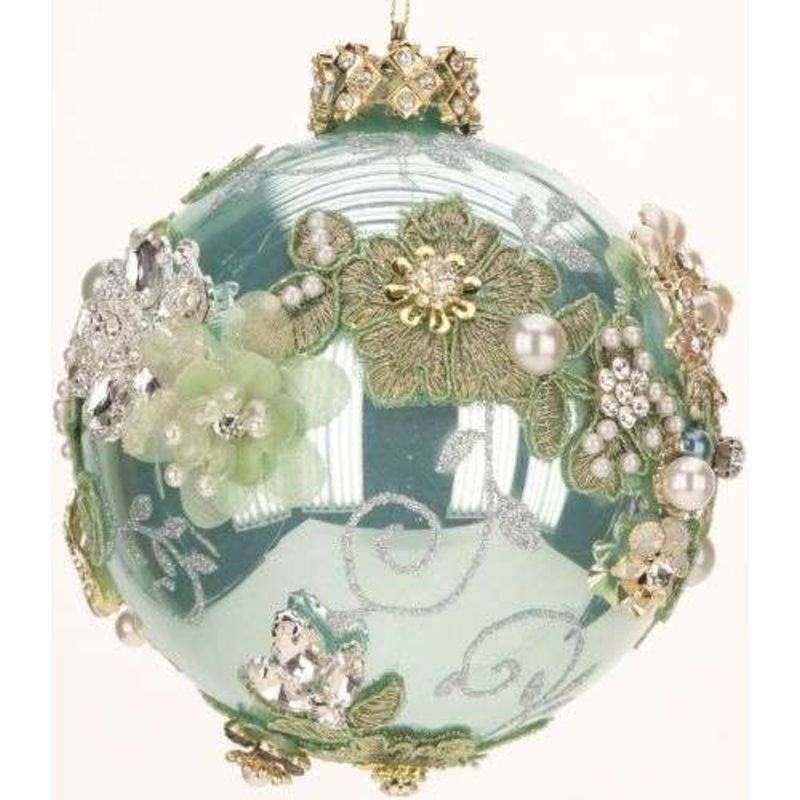 King’s Jewels Ball Ornament Shiny Green 5″ – FREE SHIPPING