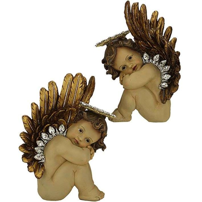 Jeweled Angelic Cherubs, Set of 2 -11 Inches