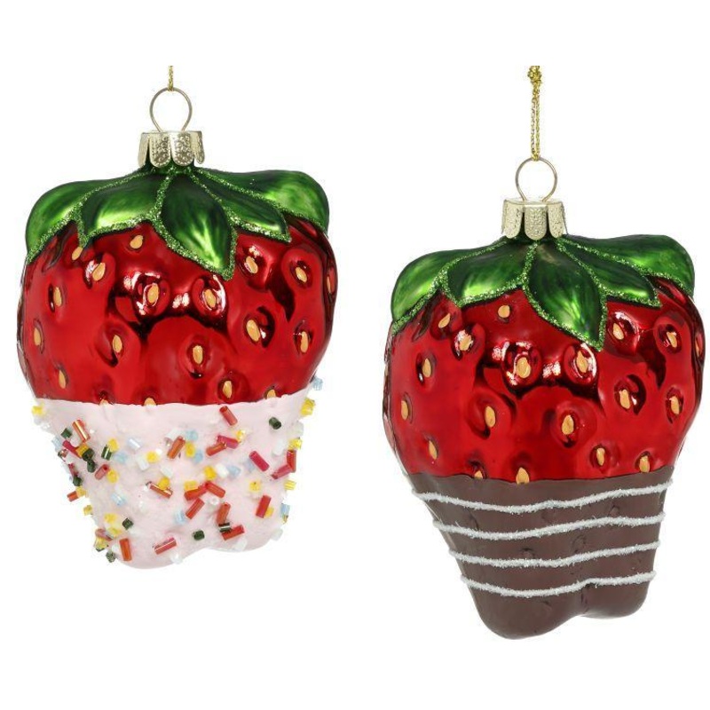 Sweet Strawberry Ornament, Assortment of 3 – 4 Inches