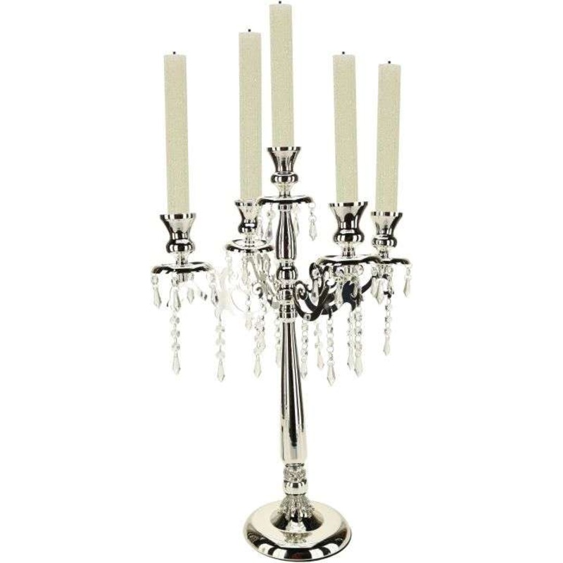 Jeweled Pedestal Candelabra – 25 Inches