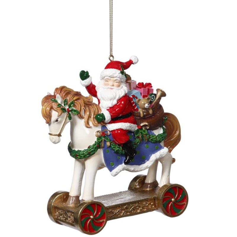 Rocking Horse Santa Ornament – 5 inches
