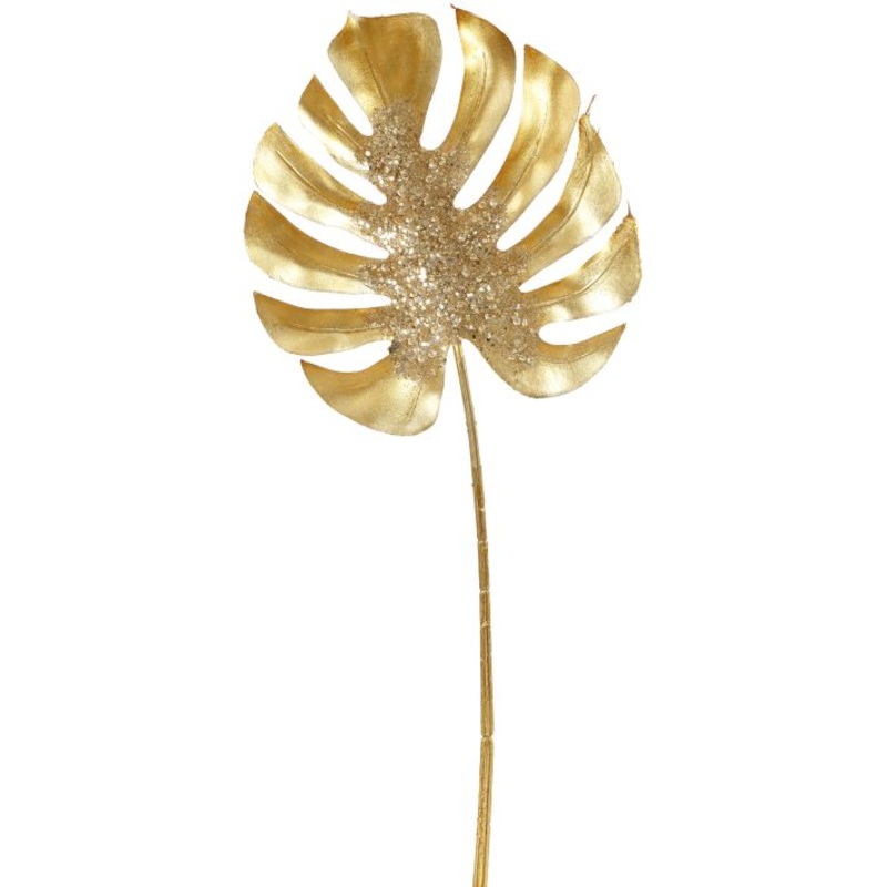 Glittered Monstera Pick – 27 Inches, Set of 12