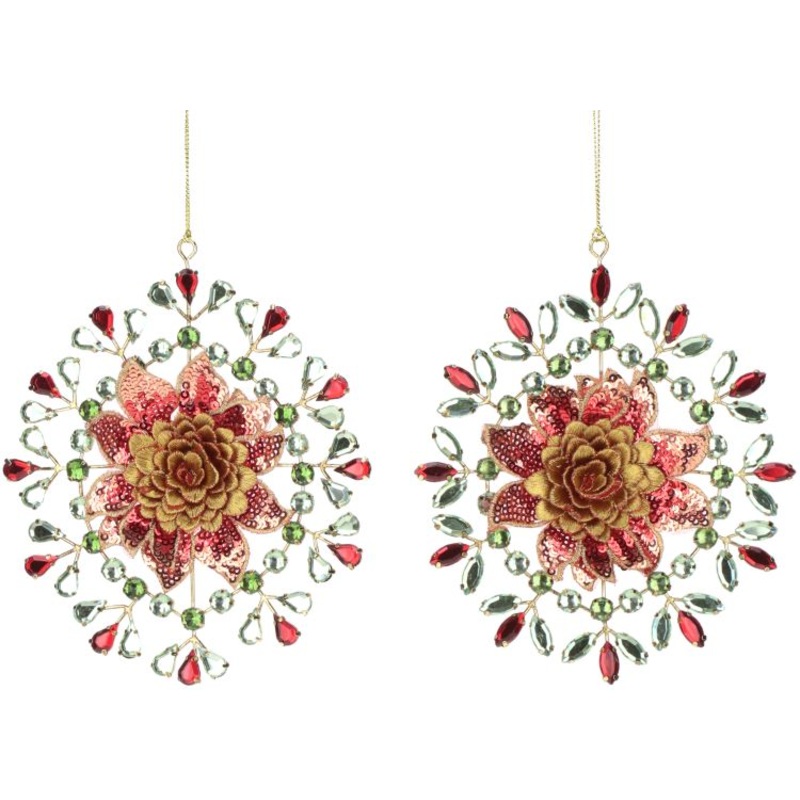 Jeweled Snowflakes Ornaments, Assortment of 2 – 5 Inches