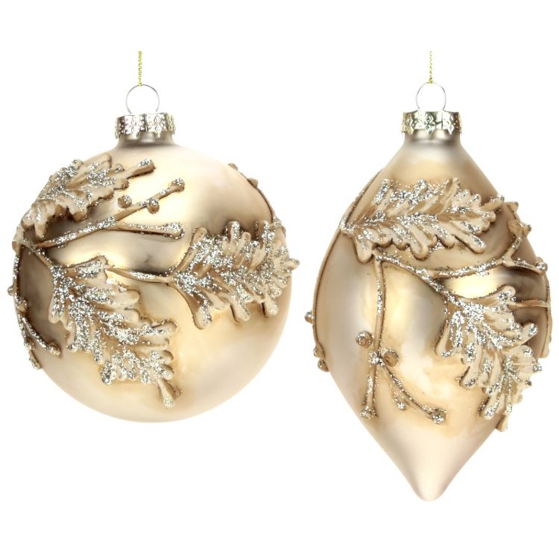 Golden Embossed Ornament, Assortment of 2 – 4 Inches