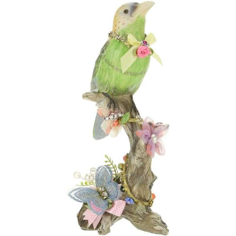 Jeweled Bird on Trunk – 9 Inches