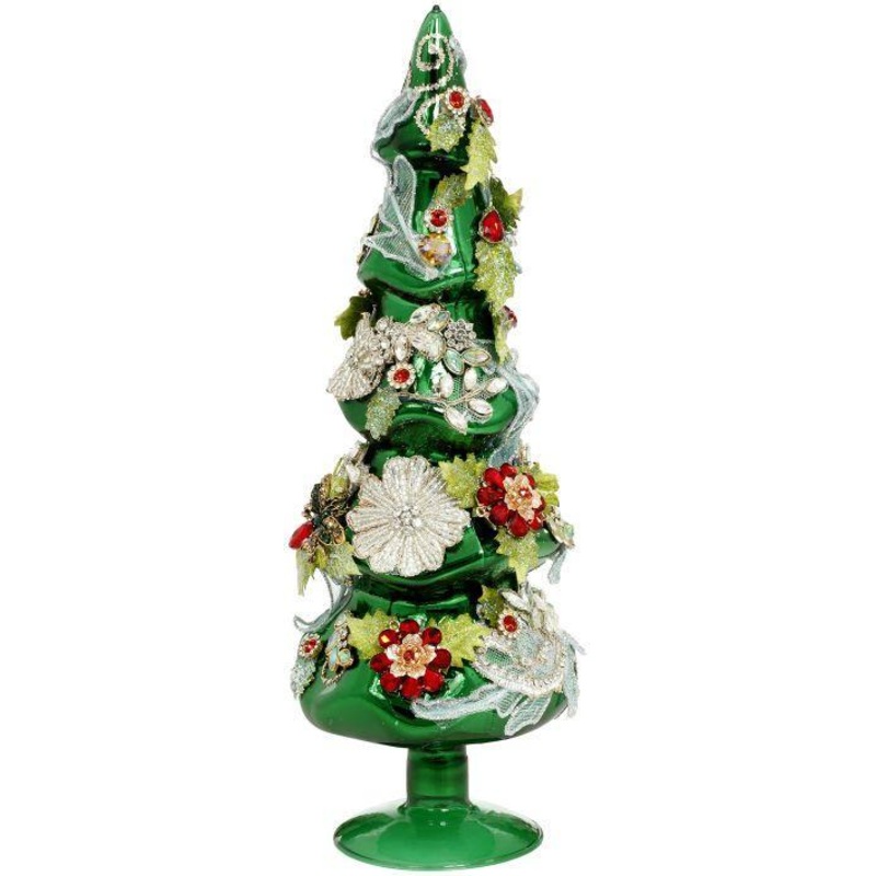 Jeweled Tree, Green, Small – 14 Inches