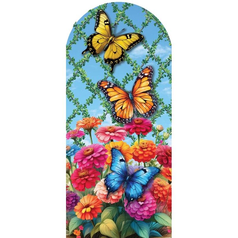 Butterfly Zinnias-YarDecor