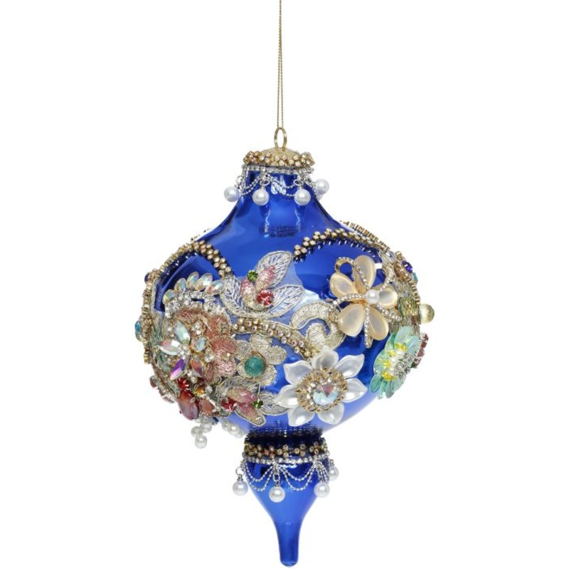 King’s Jewels Finial Ornament Blue 8″ – FREE SHIPPING