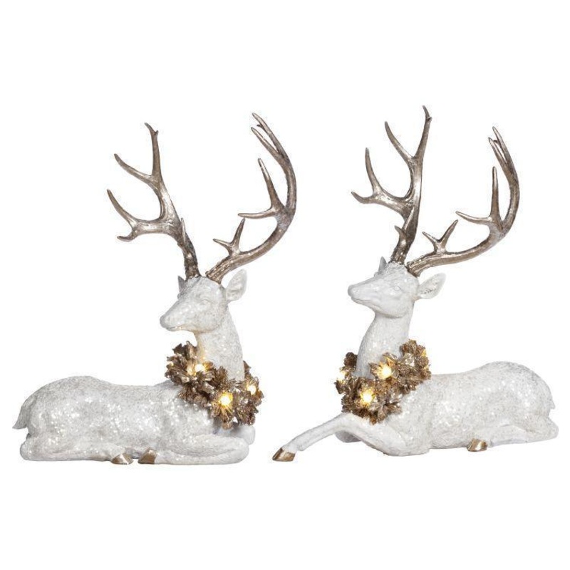 Reindeer with Wreath,  Assortment of 2 – 21 Inches