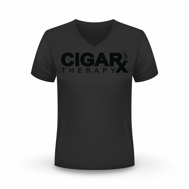 CIGARx Black w/ Black Logo V-Neck T-Shirt S