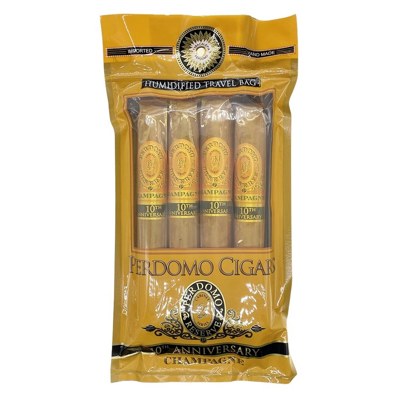 Perdomo Reserve 10th Anniversary Champagne Epicure Humidified Bag 4 Cigars