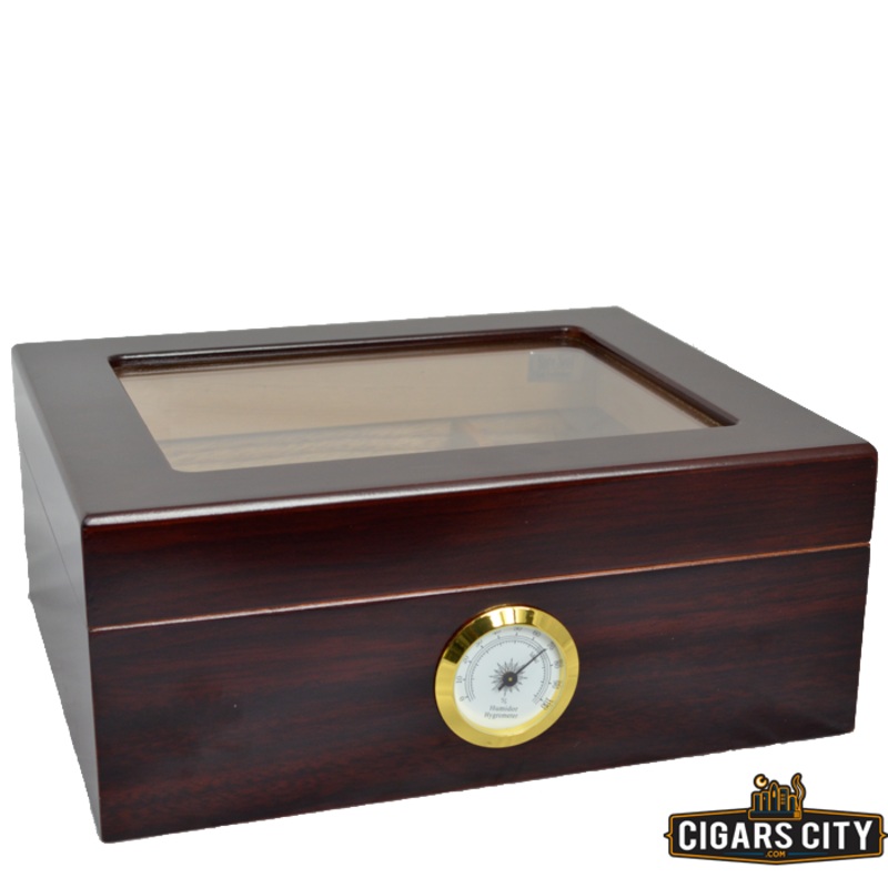 Whitetail Glass Top Humidor – 50 Cigar Humidor