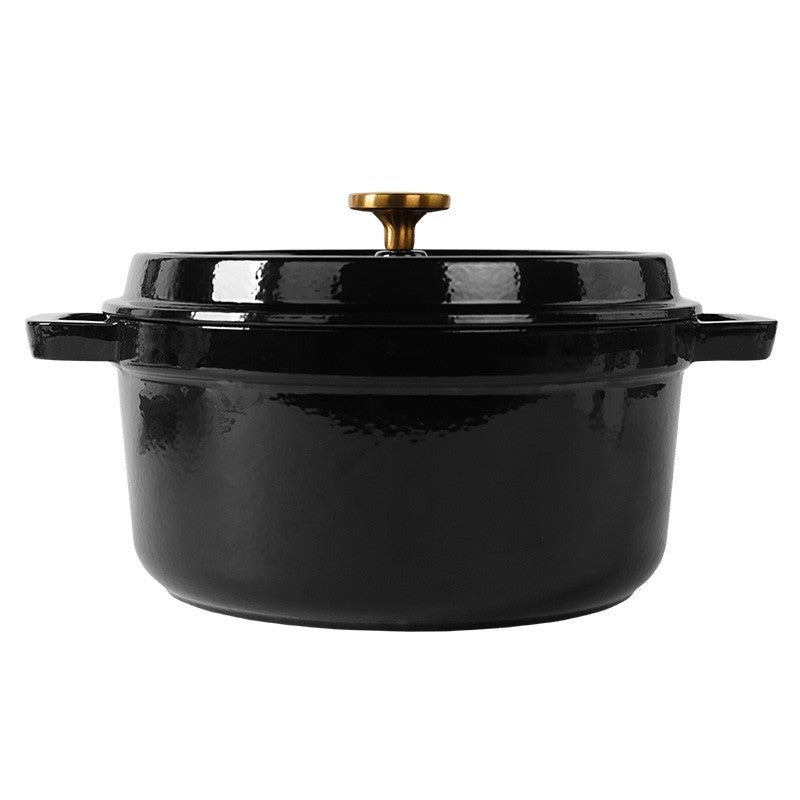 Apvalus emaliuotas ketaus puodas Zyle ZY01BKKI, juodas 27 cm, 5 l