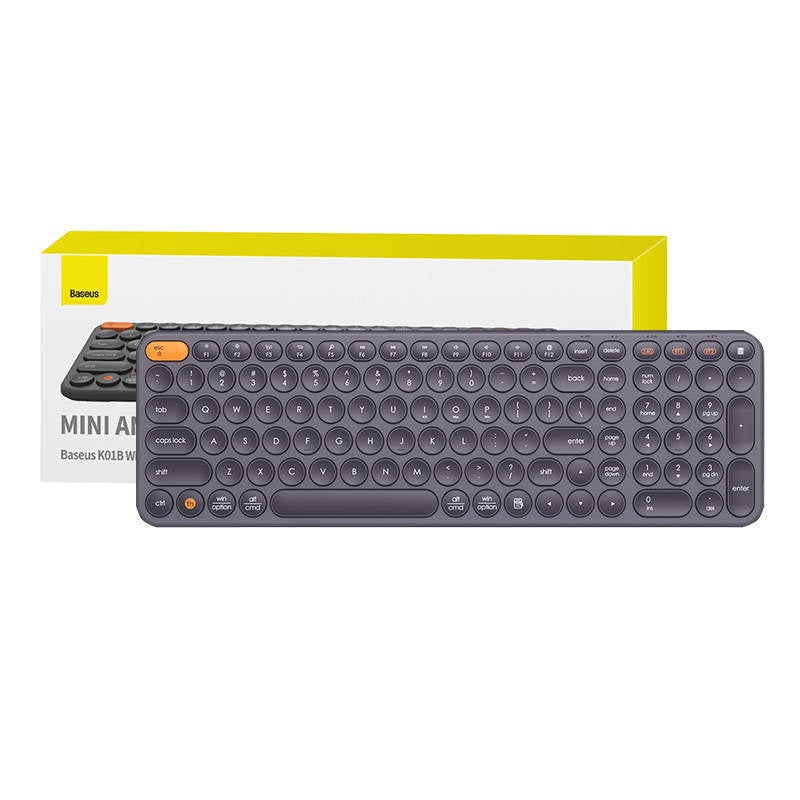 Wireless Tri-Mode Keyboard Baseus K01B (Gray), Bezprzewodowa klawiatura Baseus KO1B (Szara)