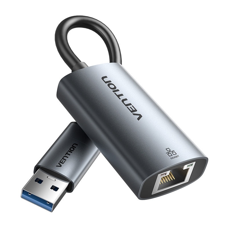 Adapter Vention USB-A + USB-C do Gigabit Ethernet 0.15m, Adapter Vention USB-A + USB-C do Gigabit Ethernet 0.15m