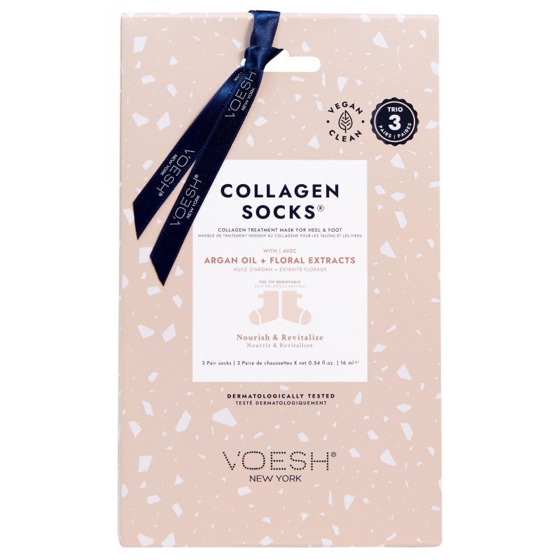 Voesh Collagen Socks VFM312COL foot mask, with collagen, argan oil and flower extracts, 3 pairs of socks